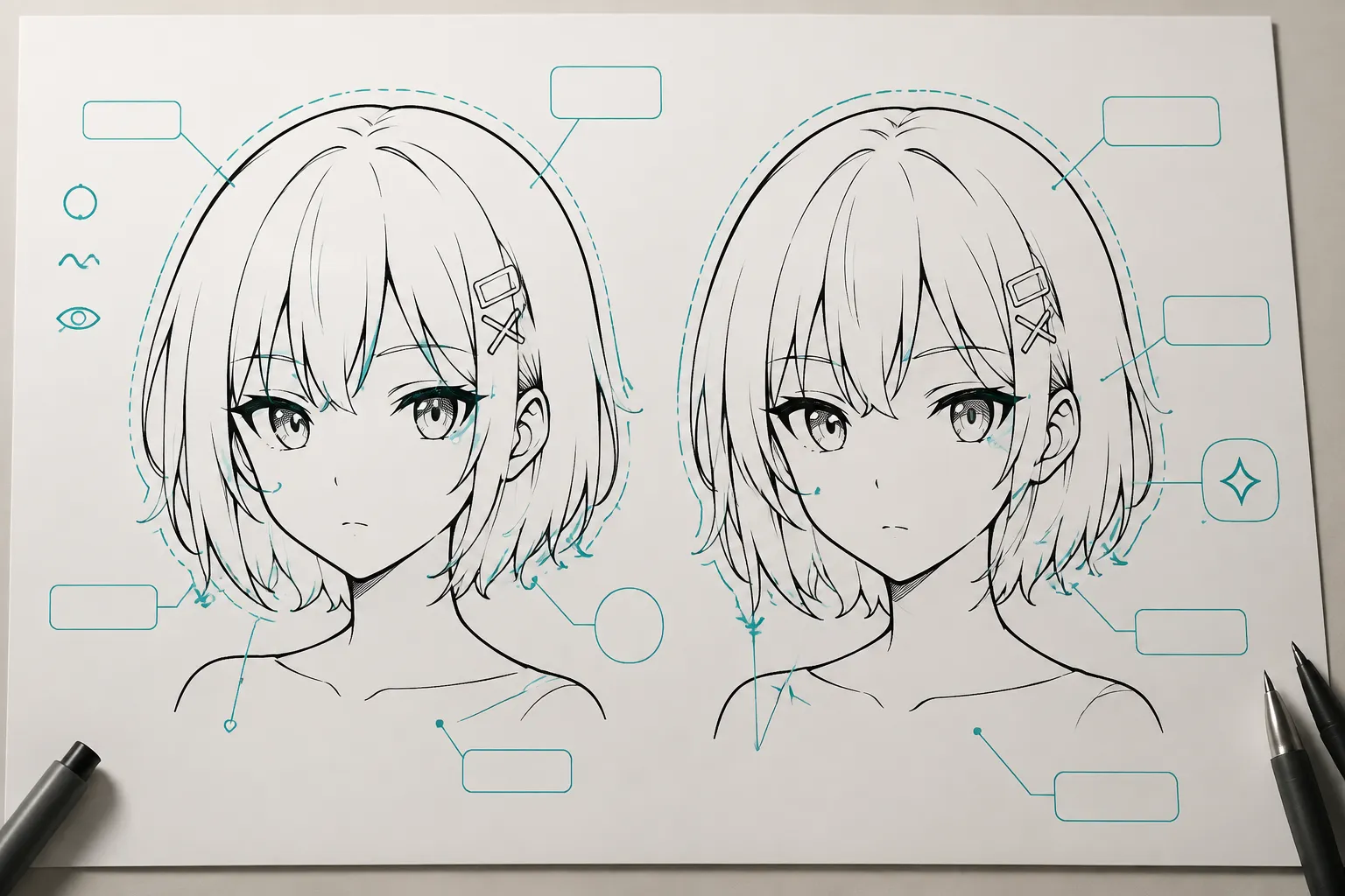 Line-art concept comparison showing silhouette, contour, interior detail, counters, bridges, and gaps